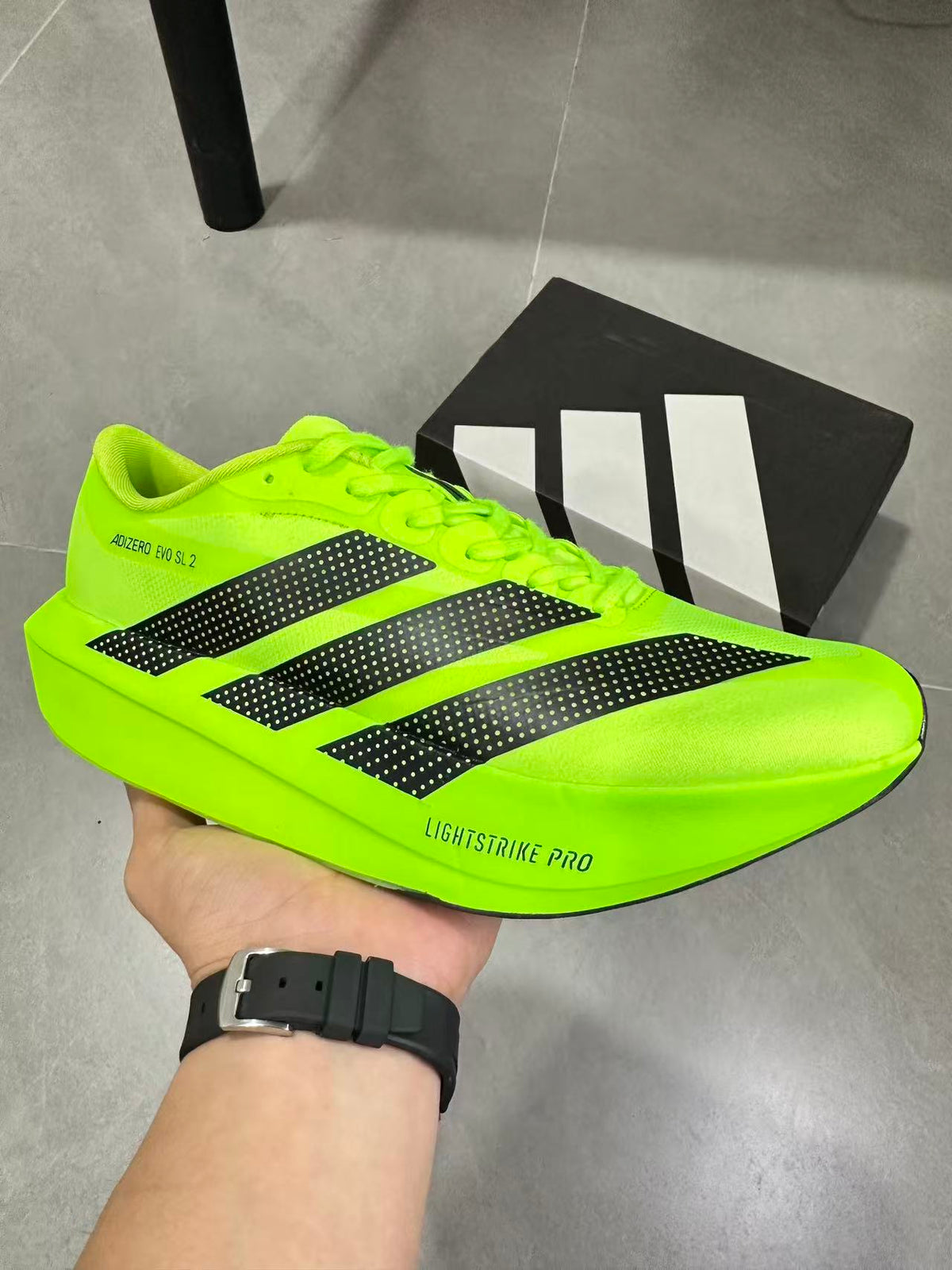 adidas Adizero Evo SL 2 Neon Yellow Running Shoes