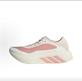 White and Pink Three-Stripe Sneakers