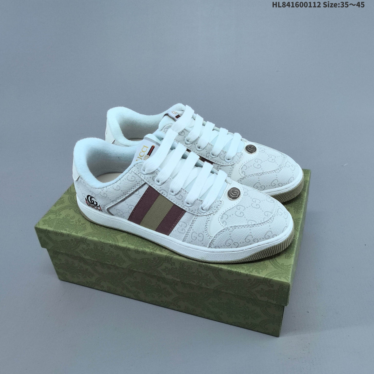 Gucci Screener Distressed Low-Top Sneakers
