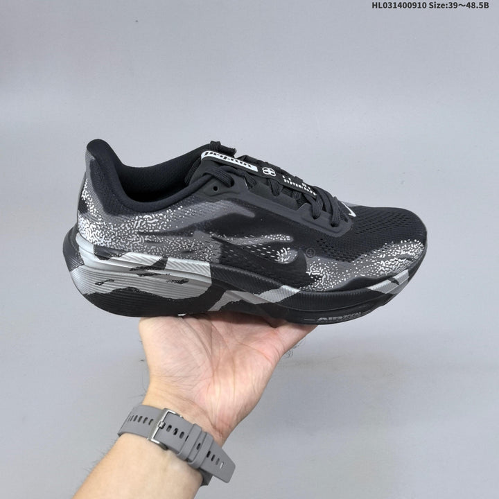 Nike Air Zoom Pegasus 42 Running Shoes, Black and Silver