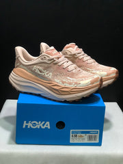 HOKA Stinson 7 Trail Running Shoes in Blush and Cream