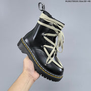 Dr. Martens 1460-Inspired Black Lace-Up Platform Boots