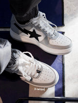 BAPE STA Low Sneakers in Gray and White