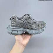 Balenciaga 3XL Fishnet Low-Top Sneakers in Gray