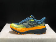 HOKA Stinson 7 Trail Running Shoes Blue Yellow Orange