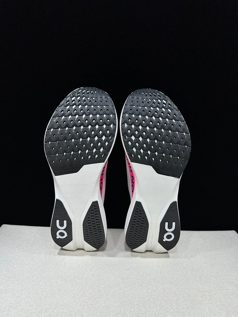 On Cloudboom Strike LS White/Pink Running Sneakers
