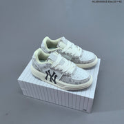 MLB New York Yankees Platform Sneakers, White and Gray