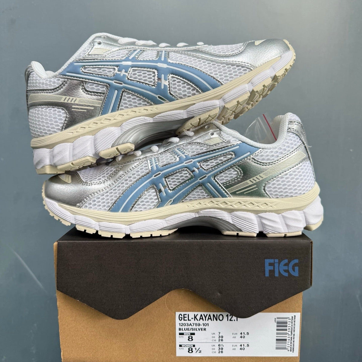 ASICS GEL-KAYANO 12.1 Blue Silver Running Sneakers