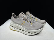 On Cloudsurfer Max Gray Beige Running Sneakers
