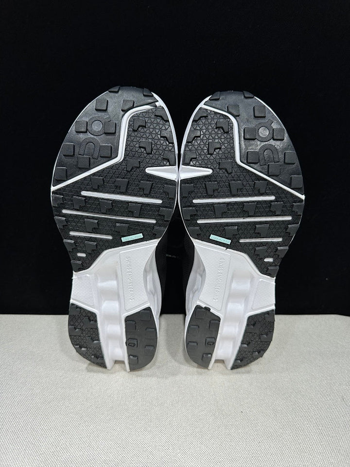 On Cloudsurfer Trail Black and White Trail Running Shoes