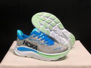 HOKA Clifton 10 Running Shoes in Gray and Blue