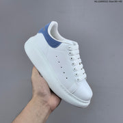 Alexander McQueen Oversized Low-Top Sneakers, White and Blue