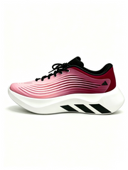 Pink and Burgundy Lace-Up Sneakers with White Sole