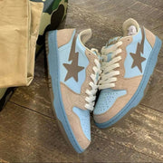 BAPE SK8 STA Sneakers in Light Blue and Beige