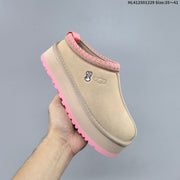 UGG Tazz Platform Slip-On Slippers in Beige and Pink