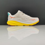 HOKA Clifton 9 Running Shoes in Cream and Yellow