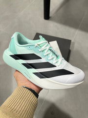 adidas Adizero Lightweight Running Shoes in White and Mint