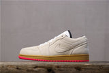 Air Jordan 1 Low Grey White Gum Sole Sneakers 553558-119
