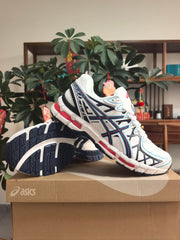 ASICS GEL-KAYANO 20 White and Blue Running Sneakers