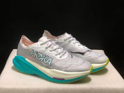 HOKA Mach X 2 Running Shoes, White and Turquoise