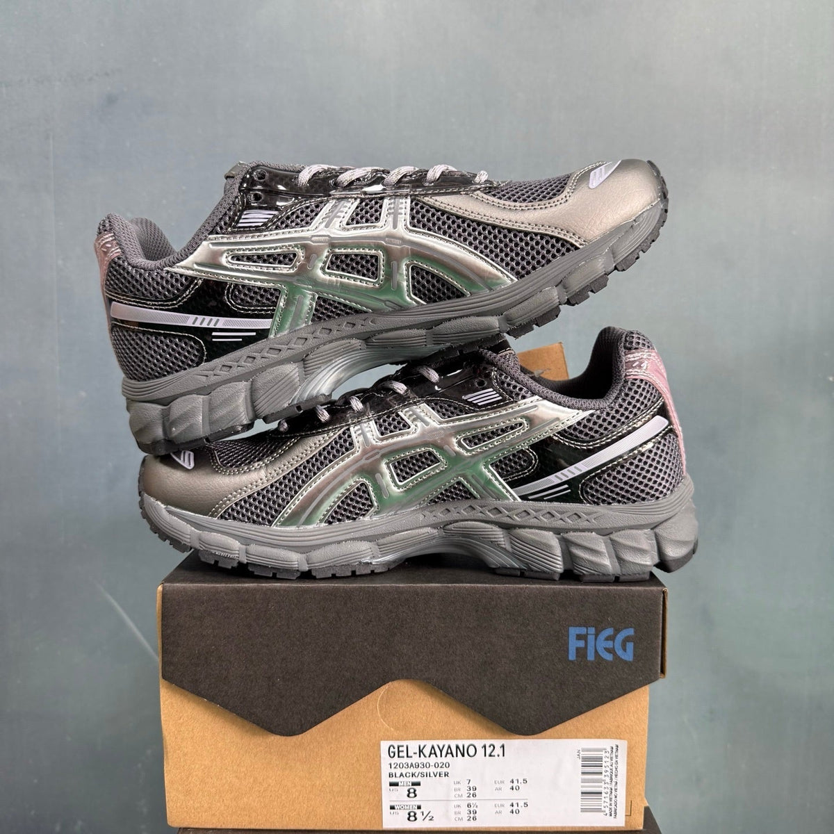 ASICS GEL-KAYANO 12.1 Black Silver Sneakers 1203A930-020
