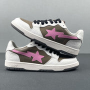 BAPE Sk8 Sta Low-Top Sneakers in White, Taupe and Pink