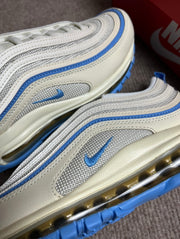 Nike Air Max 97 Sneakers, White and Blue, FN7492-133