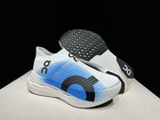 On Cloudboom Strike LS Running Shoes, White and Blue