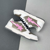 BAPE Sk8 Sta Low-Top Sneakers in White, Taupe and Pink