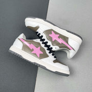 BAPE Sk8 Sta Low-Top Sneakers in White, Taupe and Pink