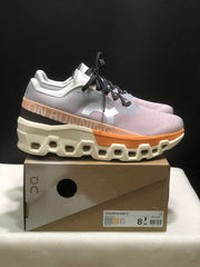 On Cloudmonster 2 Running Shoes, Gray and Peach