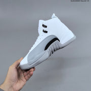 Jordan Air Jordan 12 Retro High Barons White Grey Sneakers