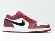 Air Jordan 1 Low Red and White Sneakers 553558-604