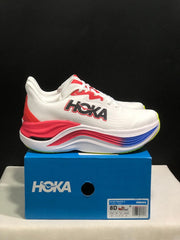 HOKA Skyward X Running Shoes, White Red Blue