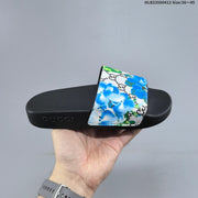 Gucci Floral Print Slide Sandals with Black Footbed