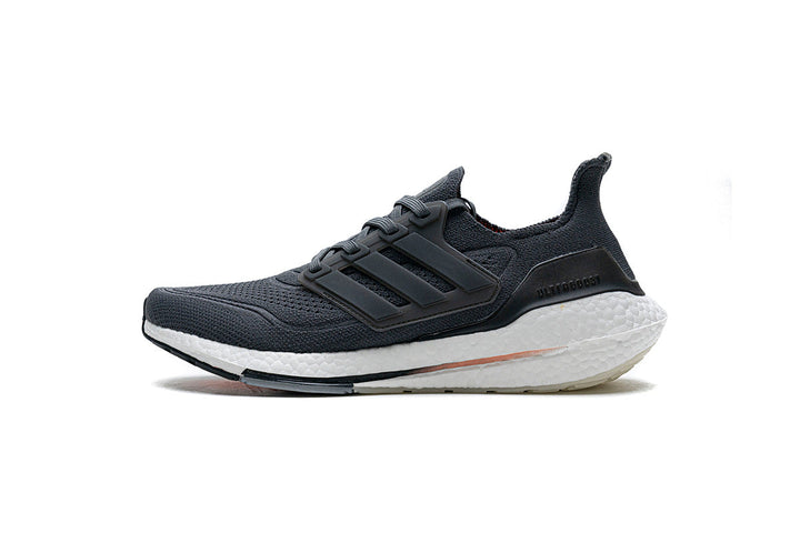 adidas UltraBoost 21 Running Shoes, Charcoal and White FY0372