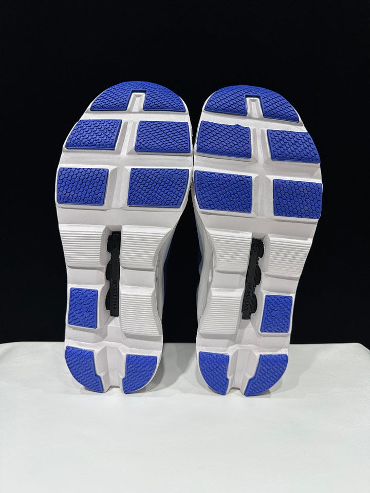 On Cloudmonster Running Shoes, Navy and White
