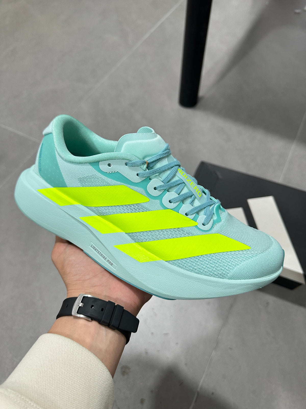 adidas Adizero Running Shoes Turquoise Neon Yellow JS4452