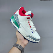 Air Jordan 3 Retro Chalk Track Red White Blue Sneakers