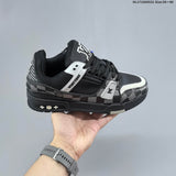 Louis Vuitton Black and Gray Checkerboard Low-Top Sneakers