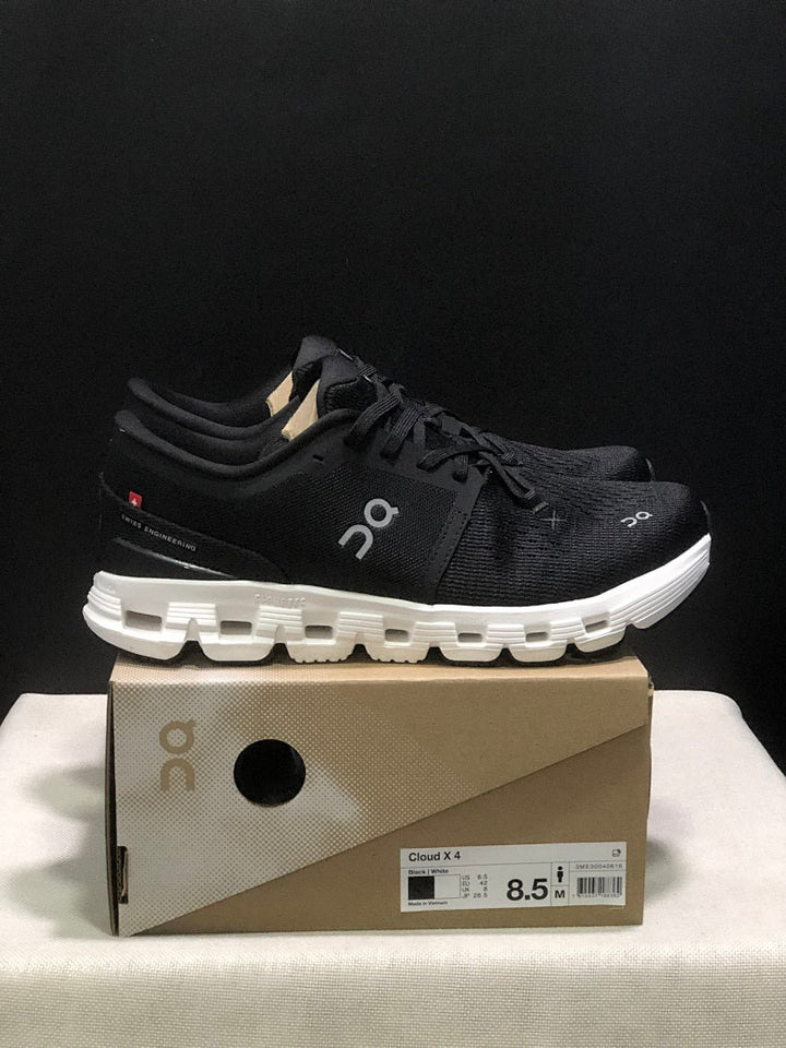 On Cloud X 4 Black and White Sneakers