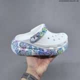 Crocs Classic Platform Clogs with Butterfly Print
