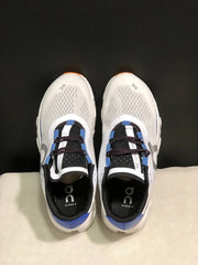 On Cloudmonster Sneakers in Mist White and Blue