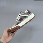 Louis Vuitton Trainer Low Sneaker in Purple and Beige Check