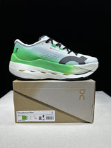 On Cloudboom Max Running Shoes, White and Green