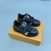 Louis Vuitton Studded Low-Top Sneakers in White and Black