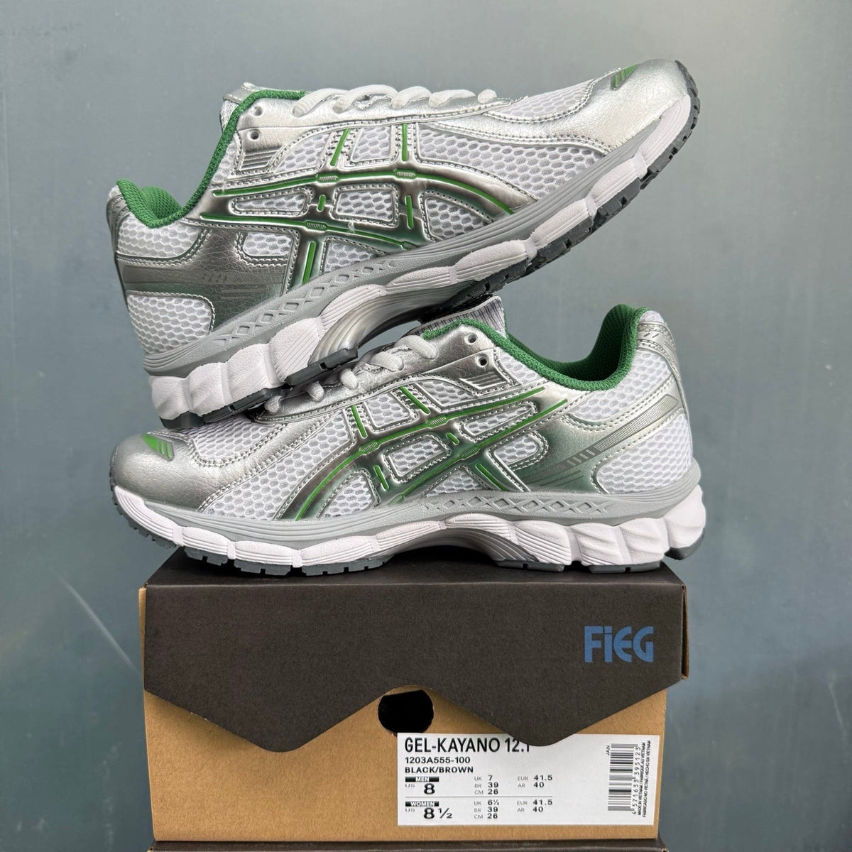 ASICS GEL-KAYANO 12.1 Sneakers White Silver Green