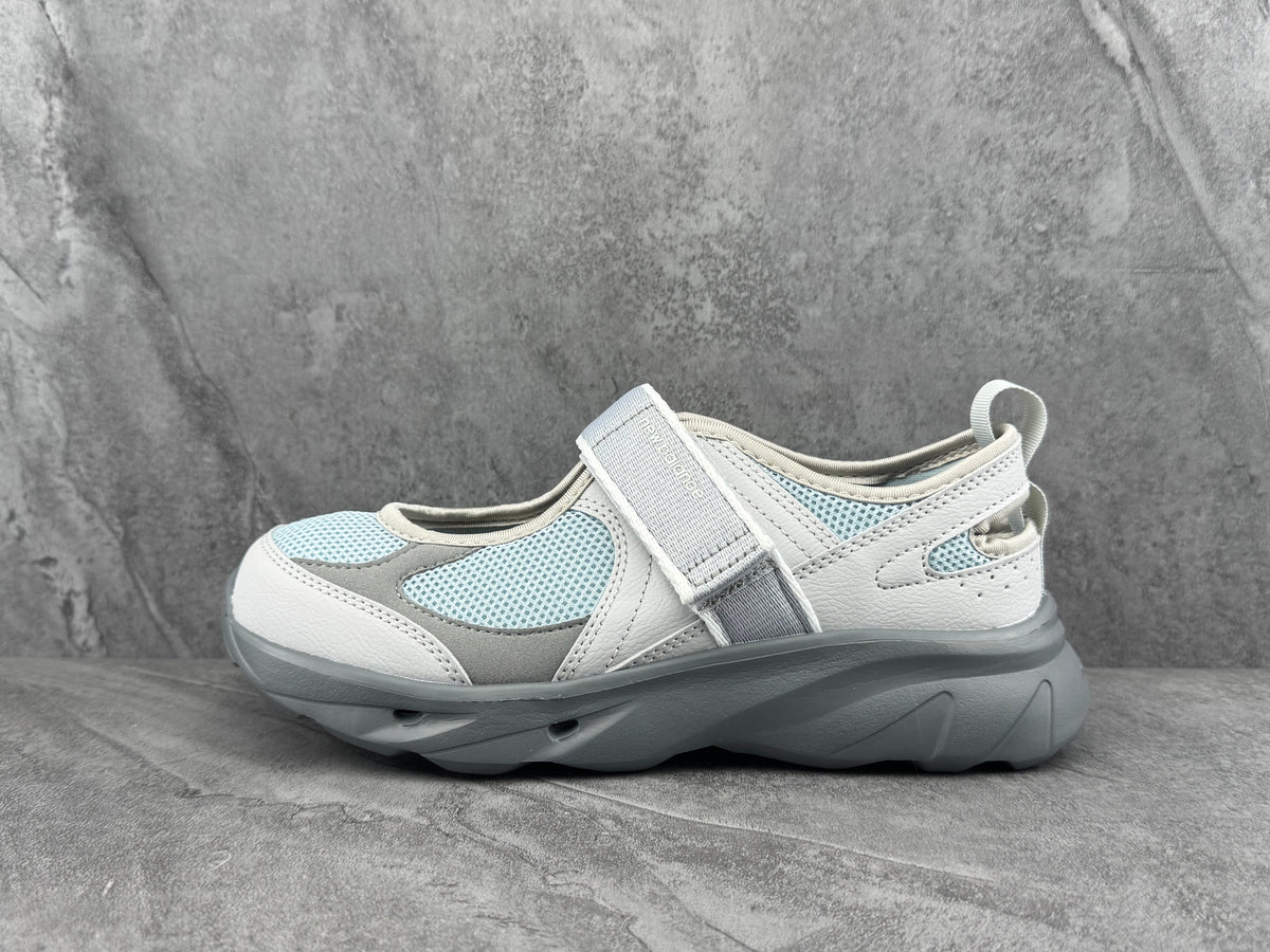 SD2202LG Women's Mary Jane Sneakers in White and Gray
