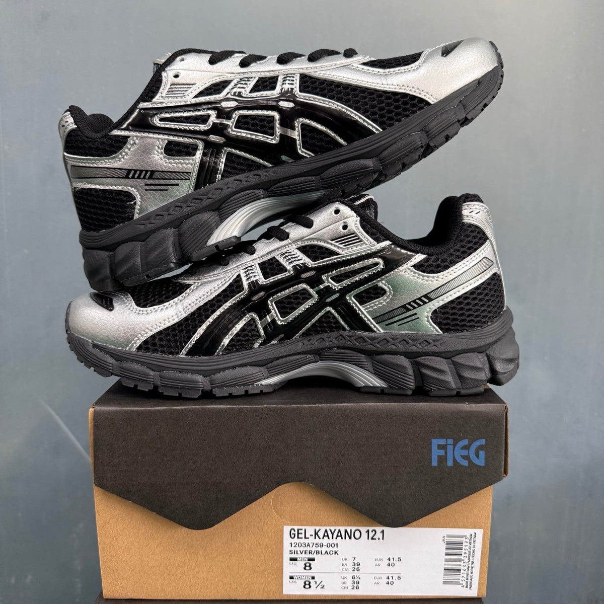 ASICS GEL-KAYANO 12.1 Silver Black Sneakers 1203A759-001