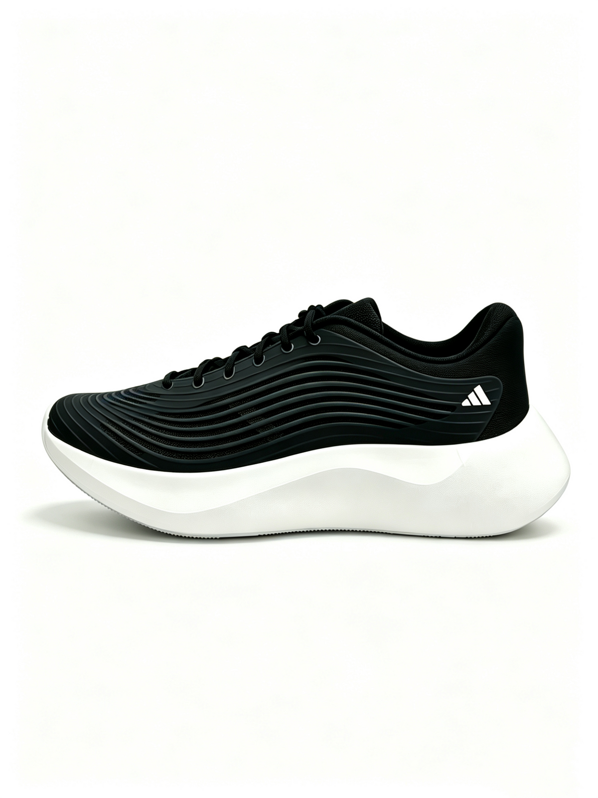 Black and White Adidas Running-Style Sneakers